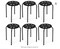 Backless School Classroom Decoration Stools with Round Top, 17.5-Inch Portable Stackable Stools with Metal Frame, 6-Pack Plastic Stack Stools Black is ideal for children and students.